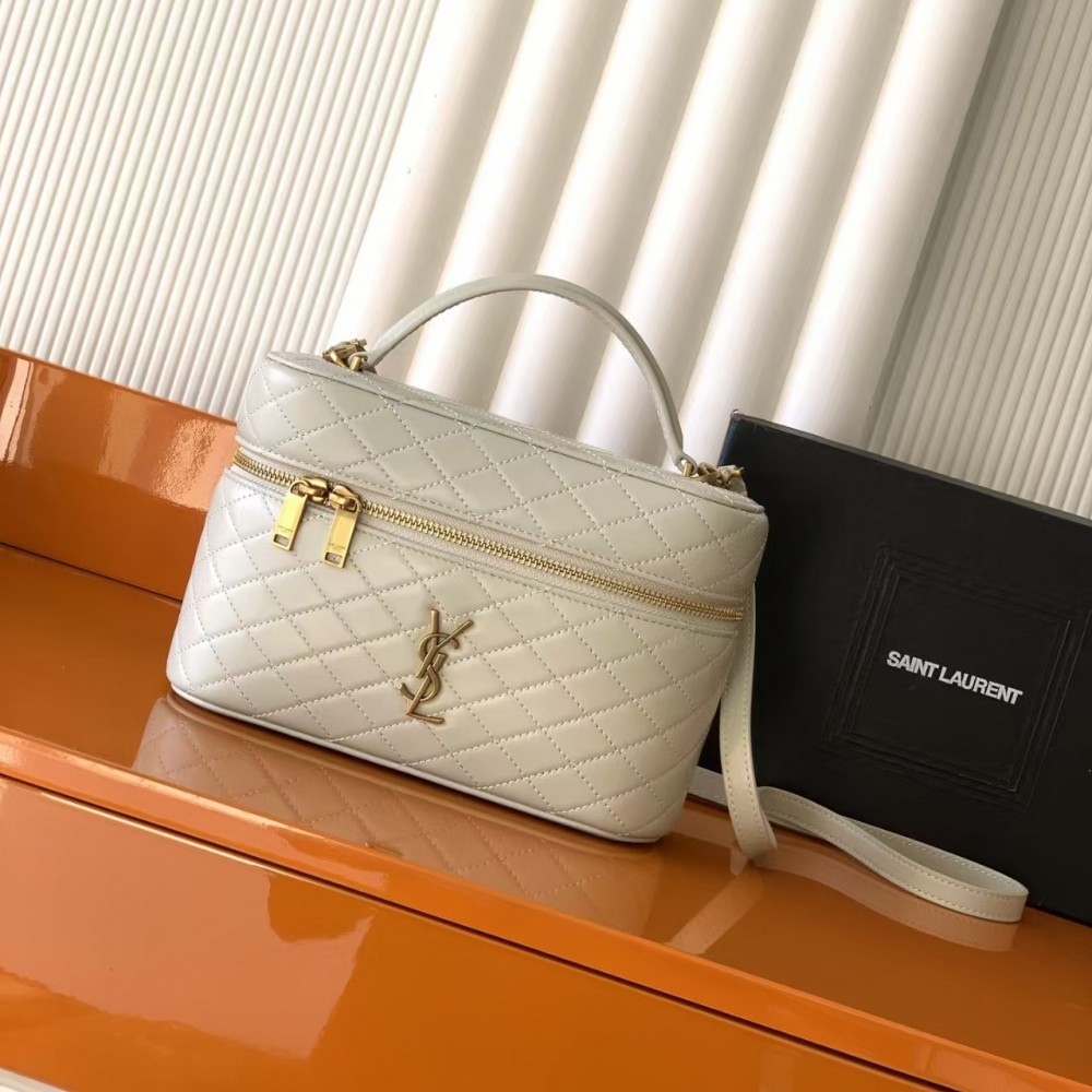 Saint Laurent GABY Vanity large in lambskin inWhite
