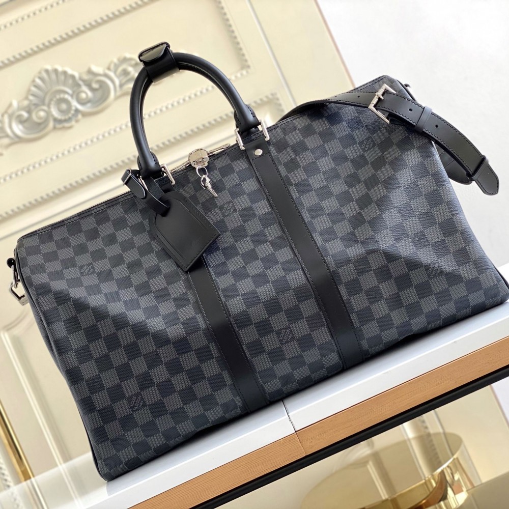 LOUIS VUITTON Keepall Bandoulière 45 Grey Monogram Eclipse