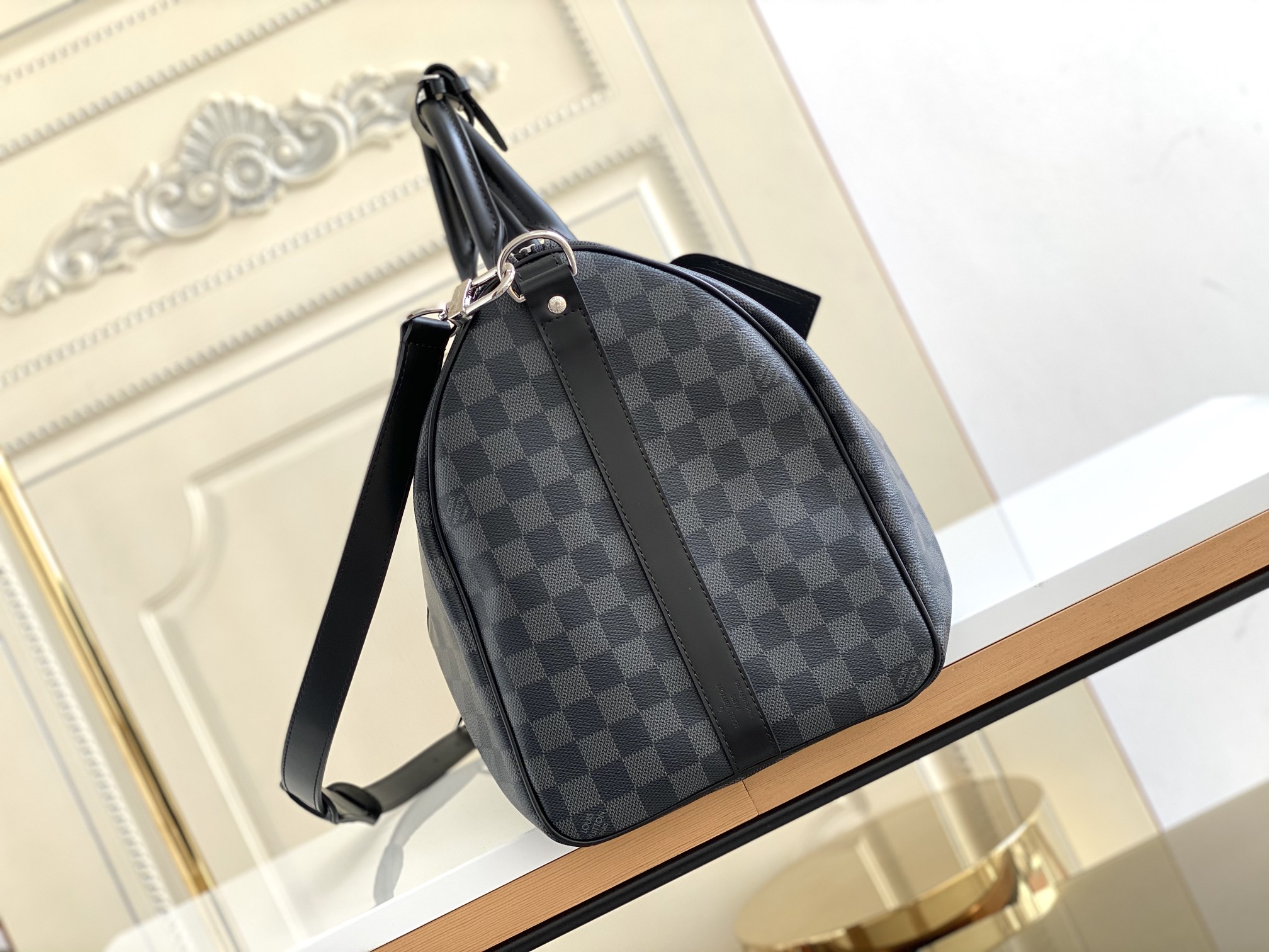 LOUIS VUITTON Keepall Bandoulière 45 Grey Monogram Eclipse LOUIS VUITTON Keepall Bandoulière 45 Grey Monogram Eclipse