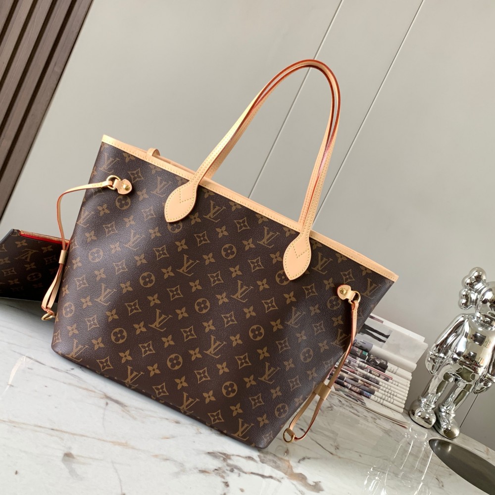 LOUIS VUITTON Neverfull Medium Rose Beige Monogram
