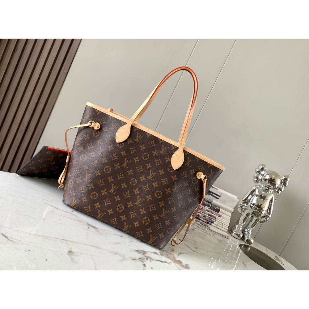 LOUIS VUITTON Neverfull Medium Rose Beige Monogram