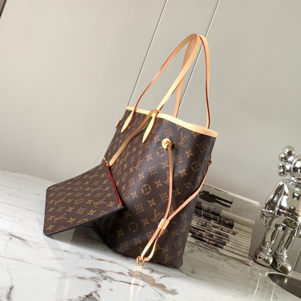LOUIS VUITTON Neverfull Medium Rose Beige Monogram