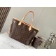 LOUIS VUITTON Neverfull Medium Rose Beige Monogram LOUIS VUITTON Neverfull Medium Rose Beige Monogram