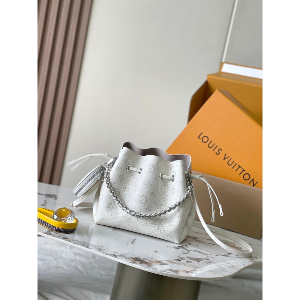 LOUIS VUITTON Bella White Mahina Handbags