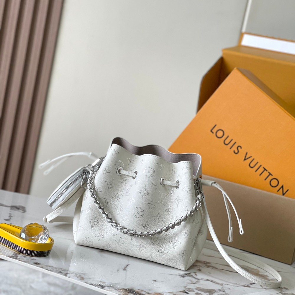 LOUIS VUITTON Bella White Mahina Handbags