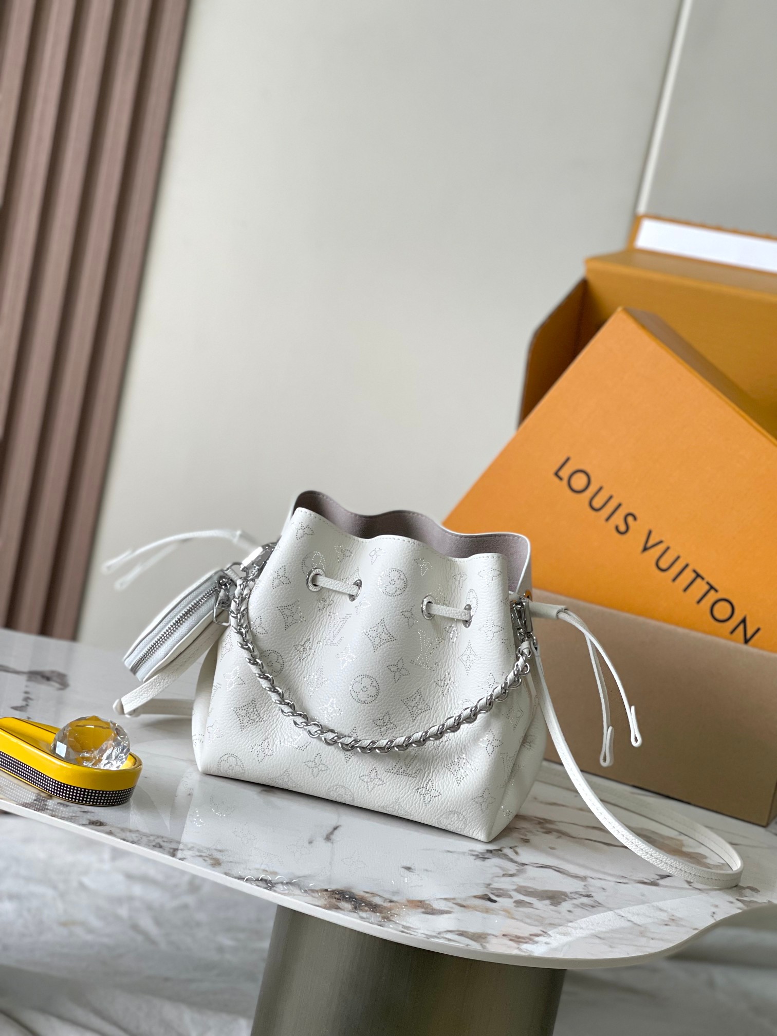 LOUIS VUITTON Bella White Mahina Handbags LOUIS VUITTON Bella White Mahina Handbags
