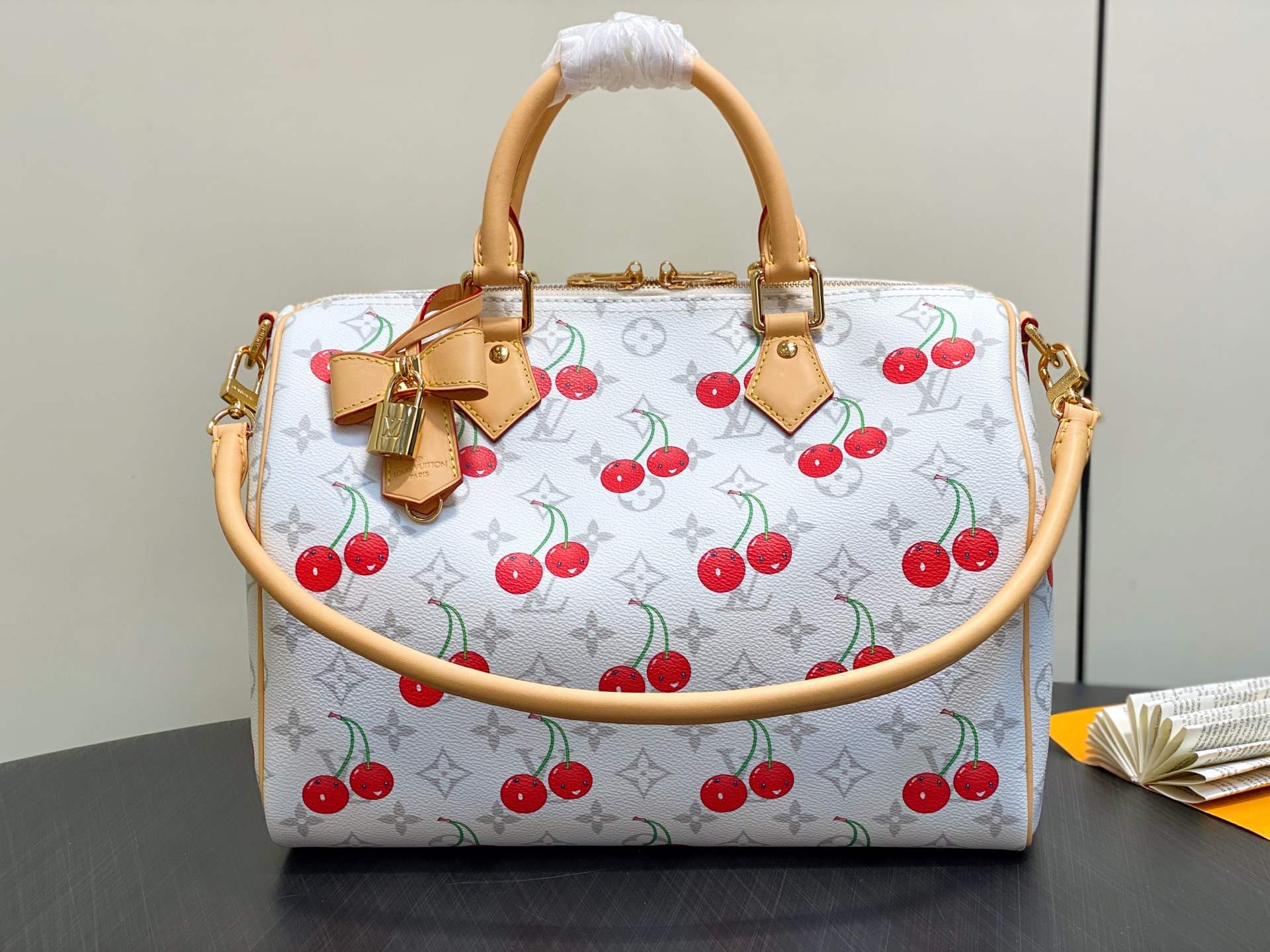 LOUIS VUITTON LV X TM Monogram Cerises Speedy Soft 30 White LOUIS VUITTON LV X TM Monogram Cerises Speedy Soft 30 White
