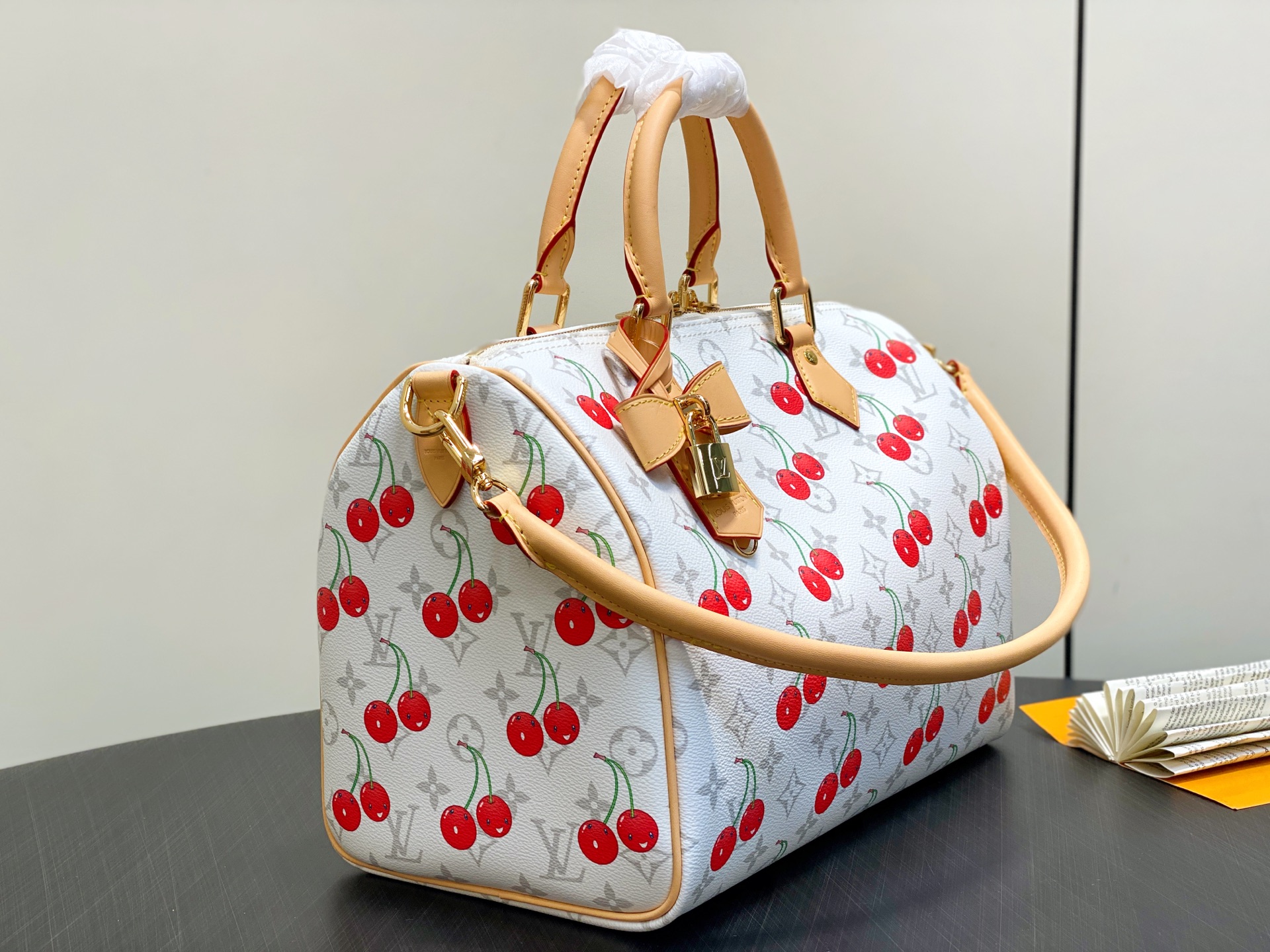 LOUIS VUITTON LV X TM Monogram Cerises Speedy Soft 30 White LOUIS VUITTON LV X TM Monogram Cerises Speedy Soft 30 White