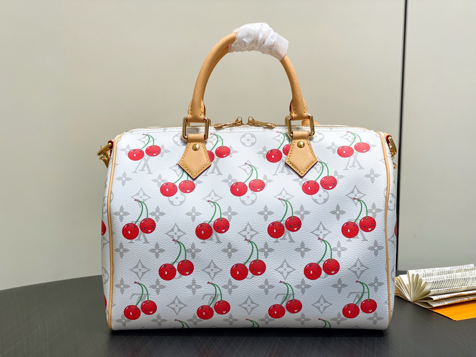 LOUIS VUITTON LV X TM Monogram Cerises Speedy Soft 30 White LOUIS VUITTON LV X TM Monogram Cerises Speedy Soft 30 White