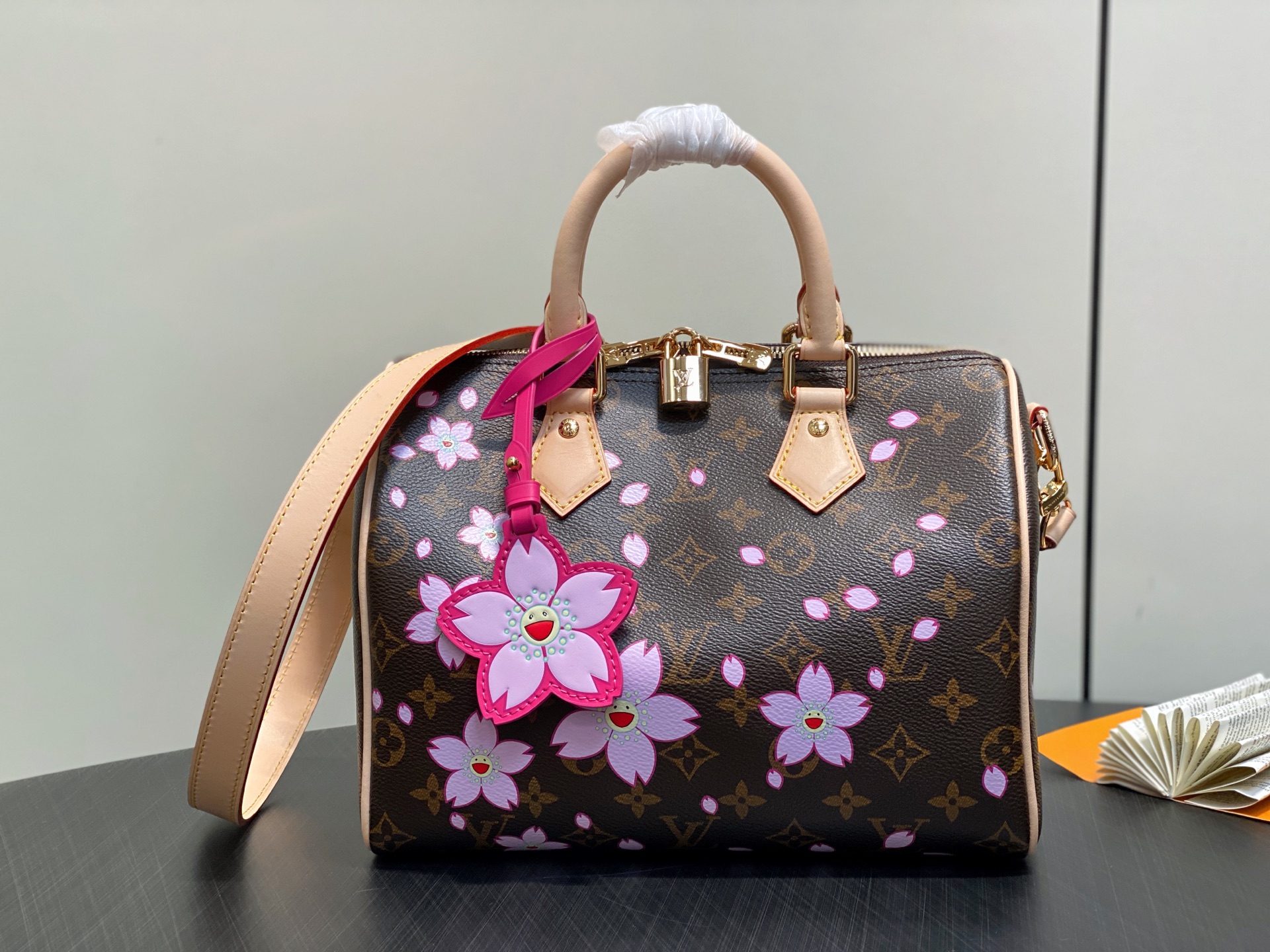 Louis Vuitton X Murakami Takashi Speedy Bandouliere 25 Sakura Brown