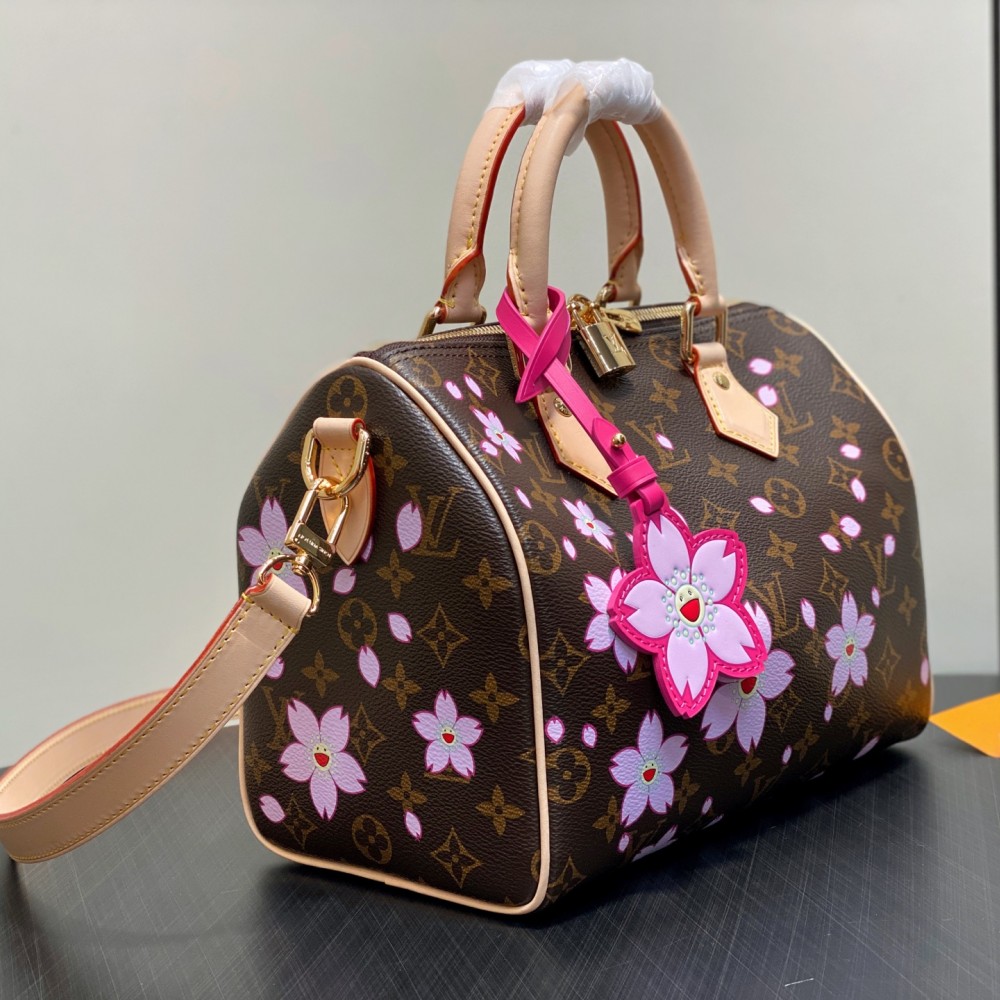 Louis Vuitton X Murakami Takashi Speedy Bandouliere 25 Sakura Brown