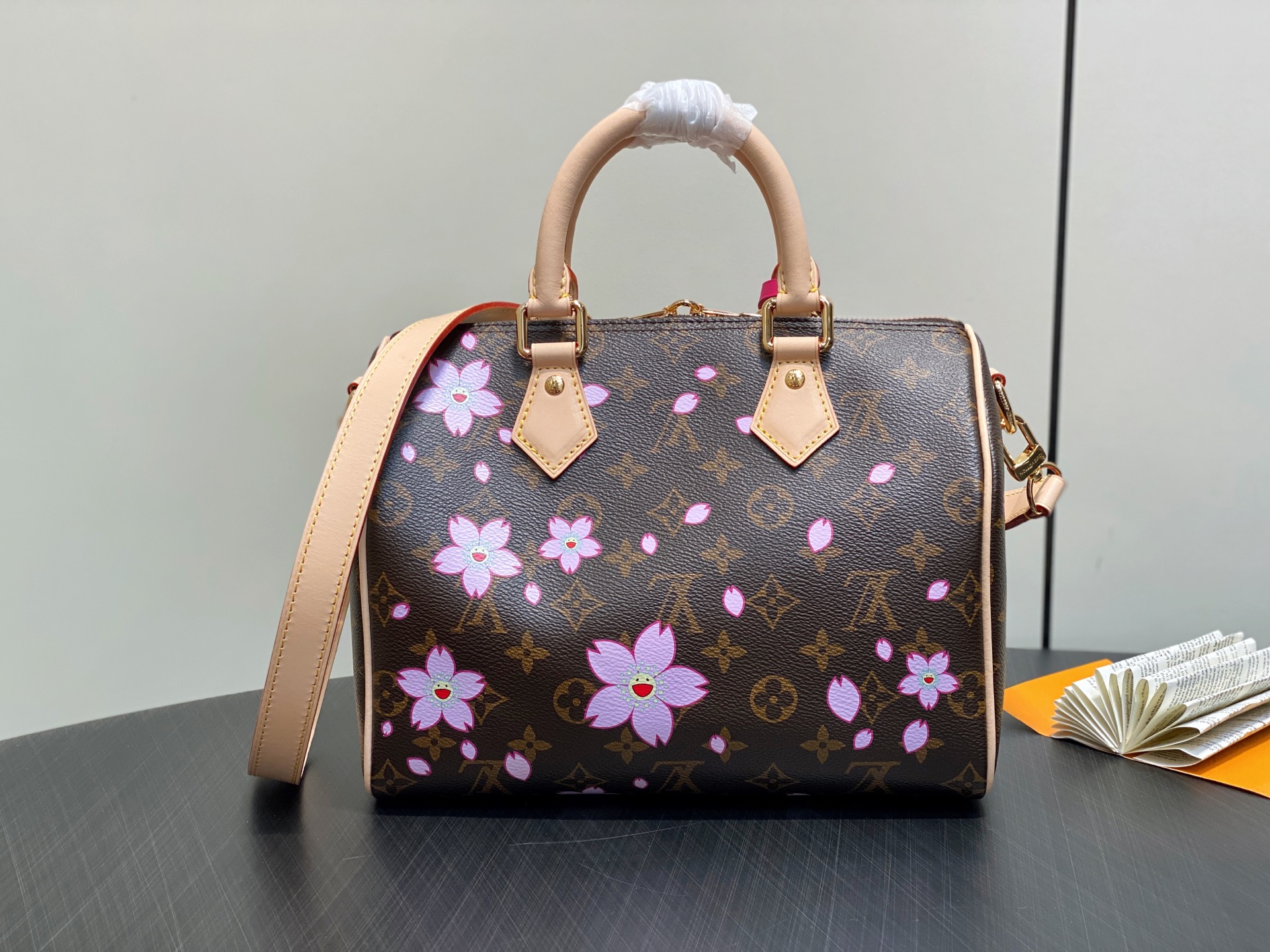 Louis Vuitton X Murakami Takashi Speedy Bandouliere 25 Sakura Brown