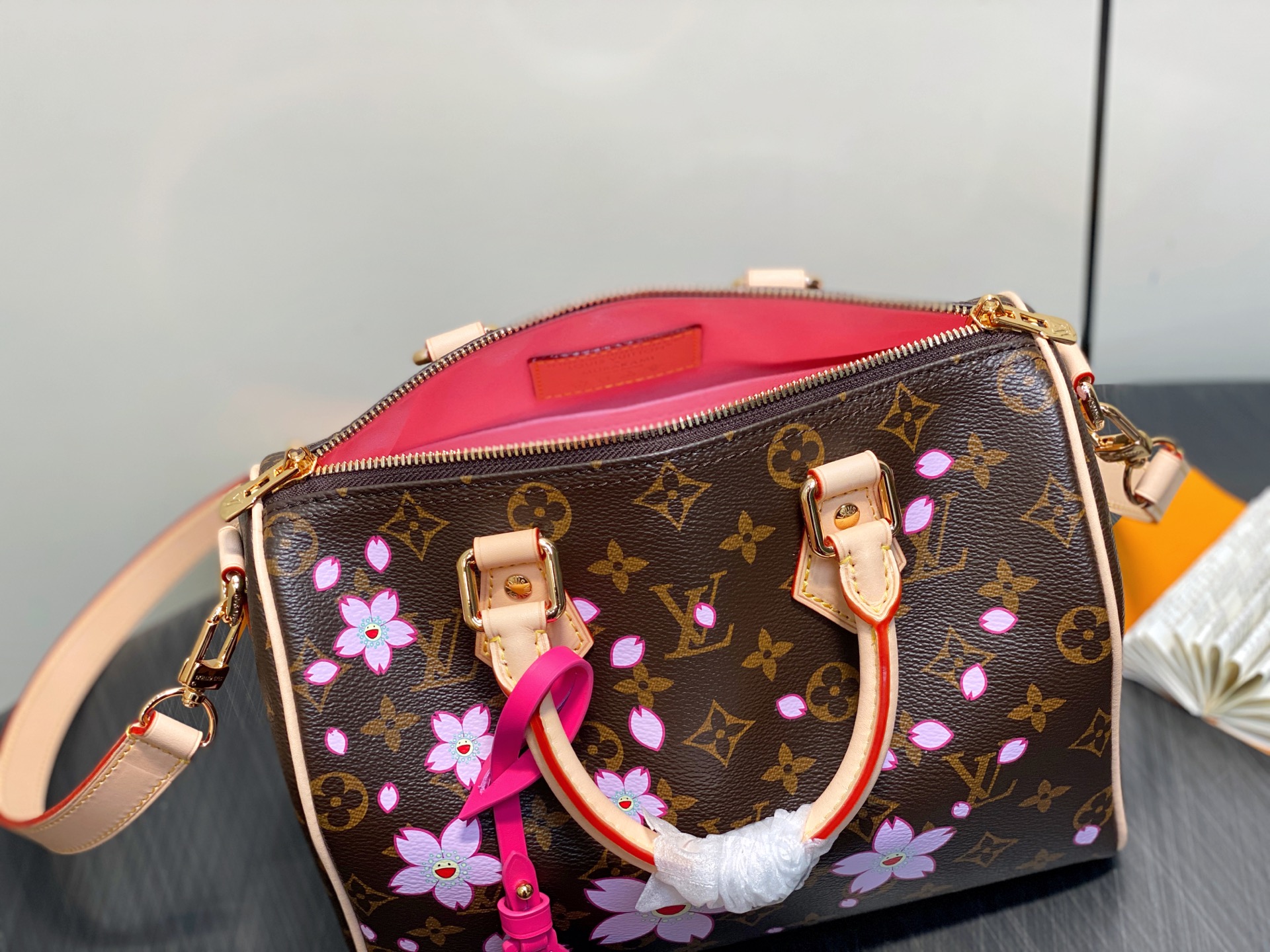 Louis Vuitton X Murakami Takashi Speedy Bandouliere 25 Sakura Brown