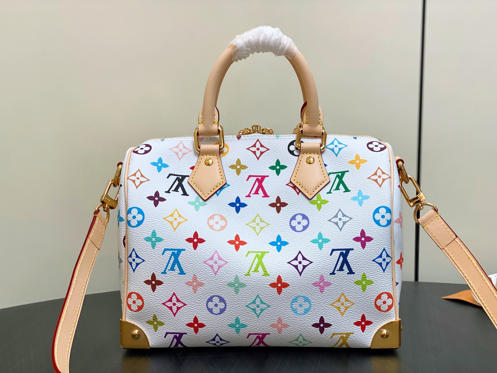 Louis Vuitton Takashi Murakami White Multicolor Nano Monogram Speedy Bandoulière 25 Louis Vuitton Takashi Murakami White Multicolor Nano Monogram Speedy Bandoulière 25