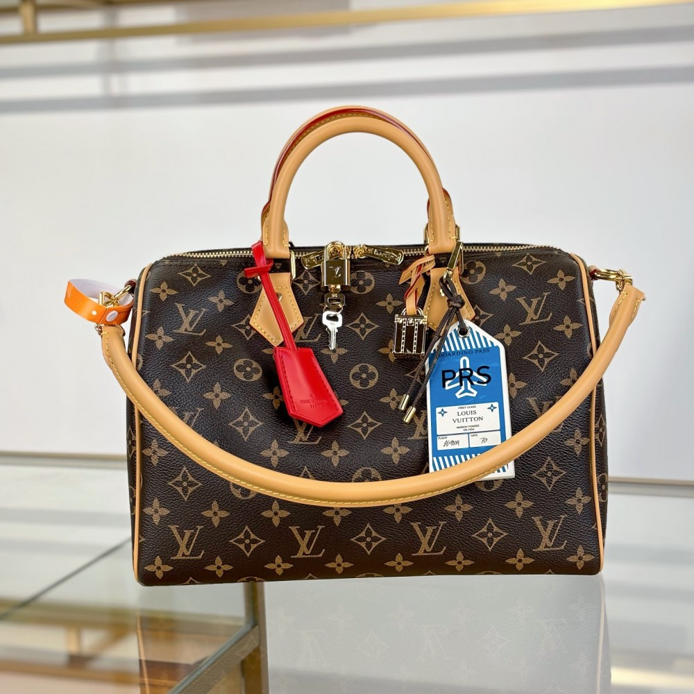 LOUIS VUITTON Speedy Soft 30 Crafty Monogram Red 
