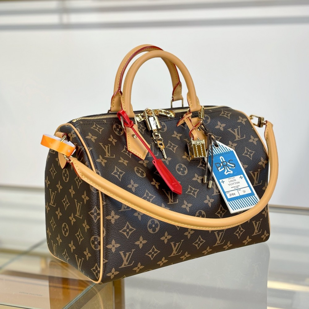 LOUIS VUITTON Speedy Soft 30 Crafty Monogram Red 