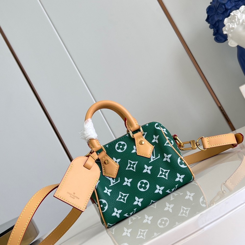 Louis Vuitton  Calfskin Monogram Speedy P9 Bandouliere 18 Green