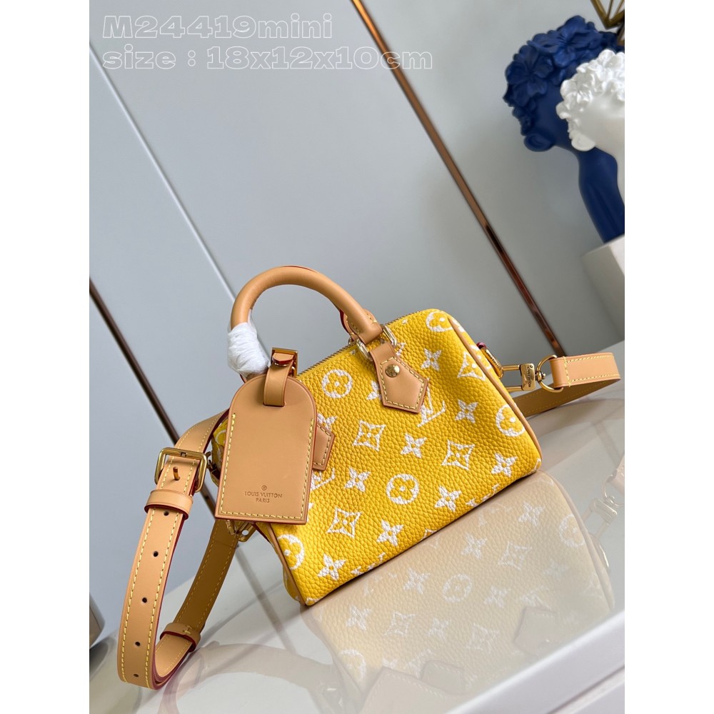 Louis Vuitton  Calfskin Monogram Speedy P9 Bandouliere 18 Yellow