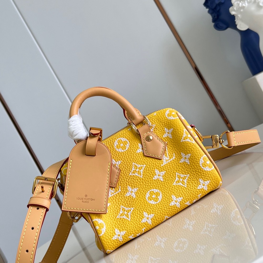 Louis Vuitton  Calfskin Monogram Speedy P9 Bandouliere 18 Yellow