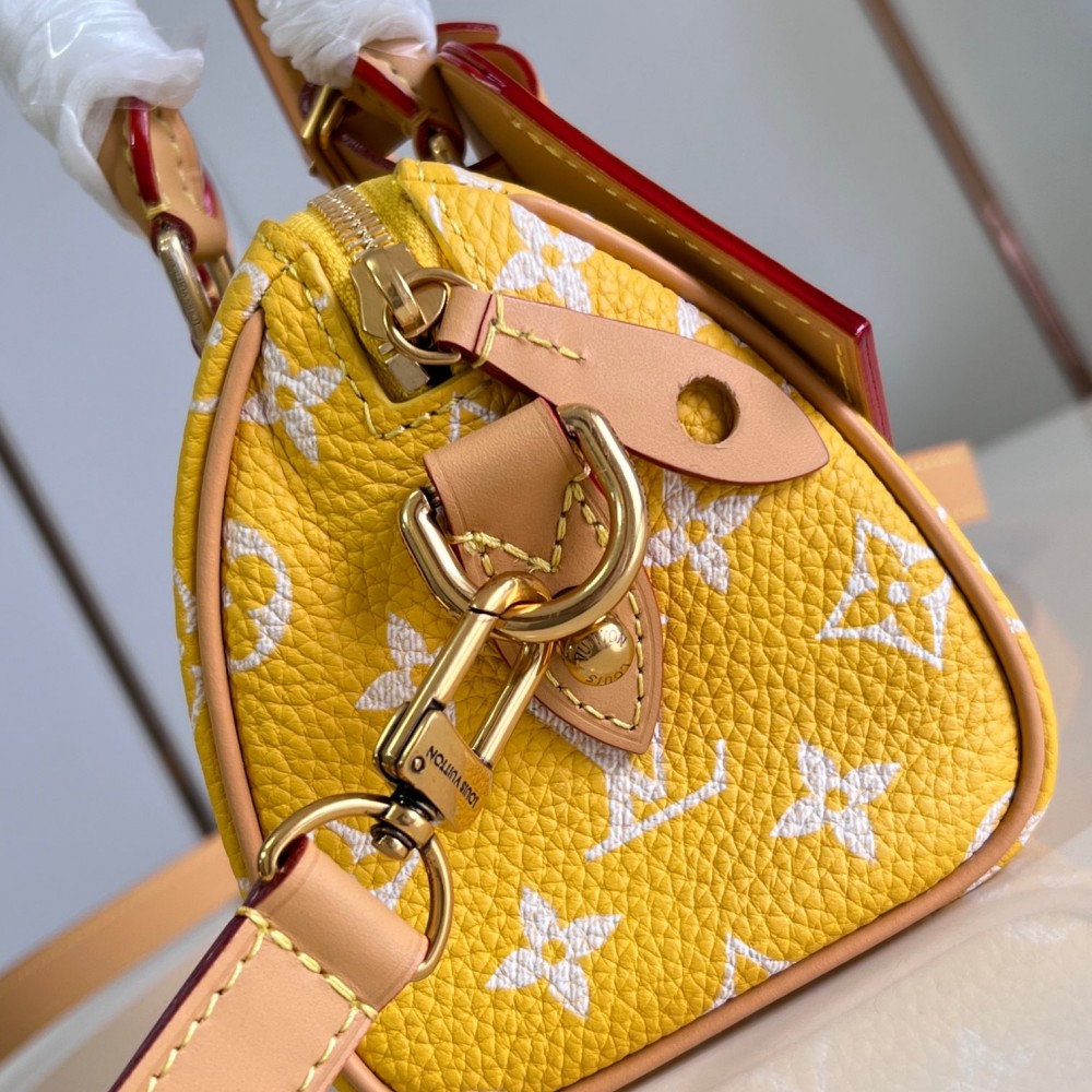 Louis Vuitton  Calfskin Monogram Speedy P9 Bandouliere 18 Yellow