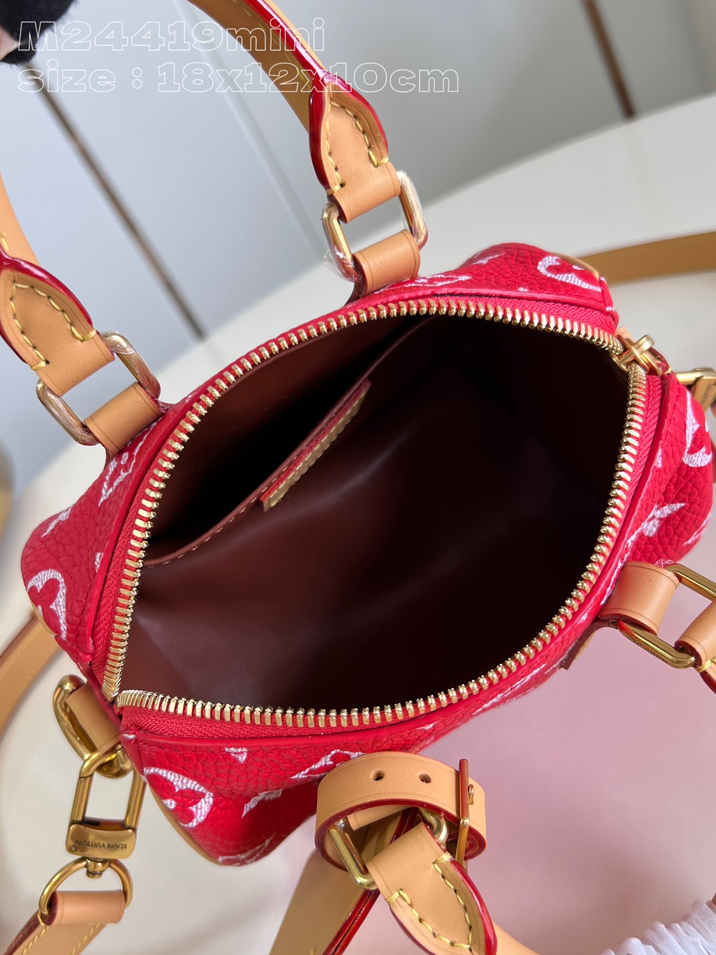 Louis Vuitton Calfskin Monogram Speedy P9 Bandouliere 18 Red Louis Vuitton Calfskin Monogram Speedy P9 Bandouliere 18 Red