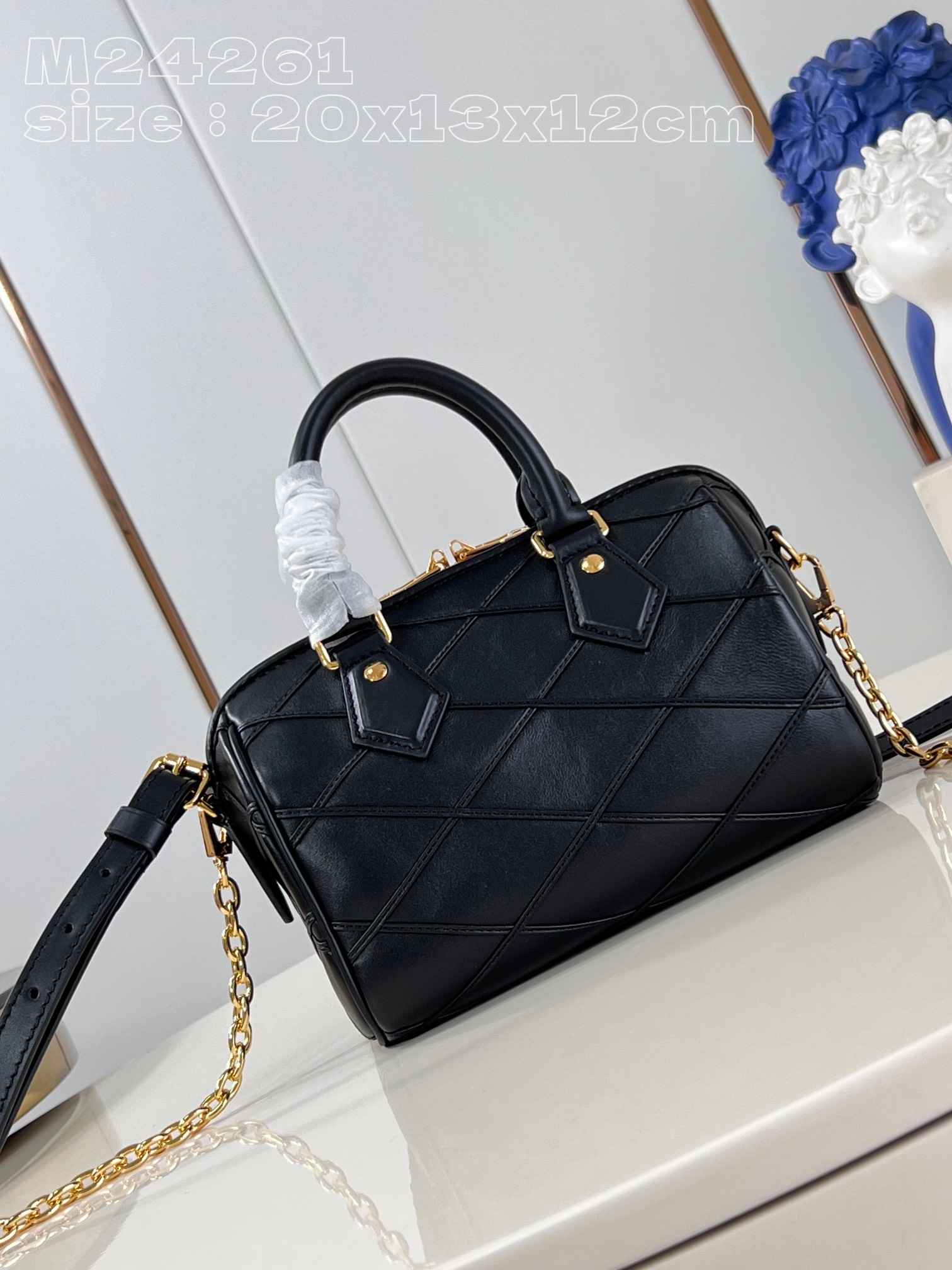 Louis Vuitton Speedy Bandoulière 20 Malletage Black Louis Vuitton Speedy Bandoulière 20 Malletage Black