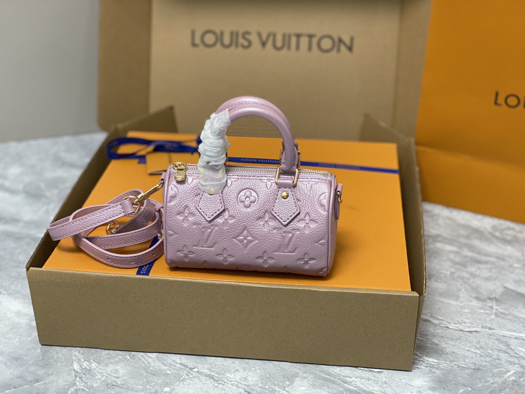 Louis Vuitton Nano Speedy 16 Monogram Empreinte Purple Louis Vuitton Nano Speedy 16 Monogram Empreinte Purple