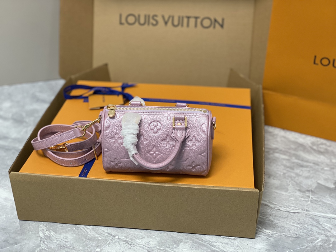 Louis Vuitton Nano Speedy 16 Monogram Empreinte Purple Louis Vuitton Nano Speedy 16 Monogram Empreinte Purple