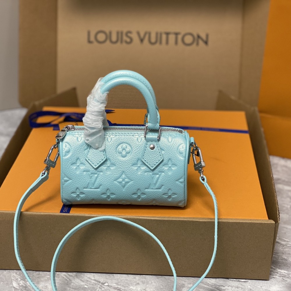 Louis Vuitton Nano Speedy 16 Monogram Empreinte Blue