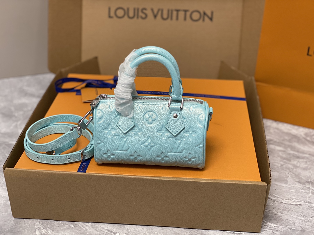 Louis Vuitton Nano Speedy 16 Monogram Empreinte Blue Louis Vuitton Nano Speedy 16 Monogram Empreinte Blue