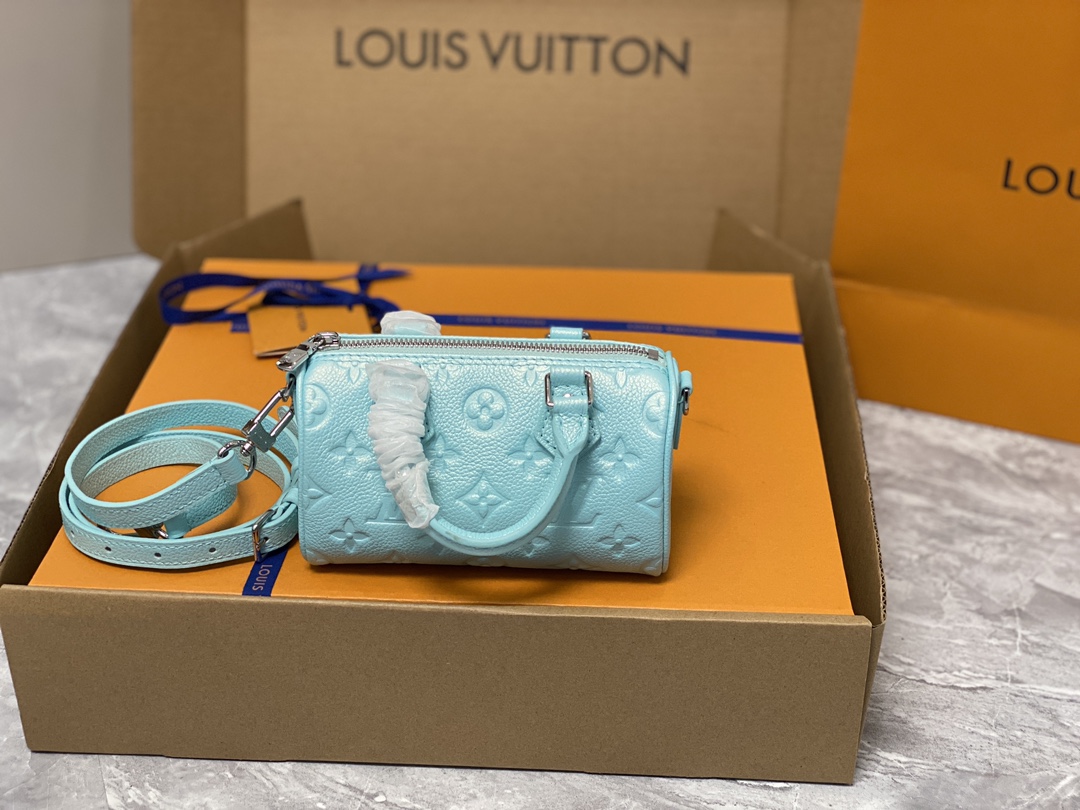 Louis Vuitton Nano Speedy 16 Monogram Empreinte Blue Louis Vuitton Nano Speedy 16 Monogram Empreinte Blue