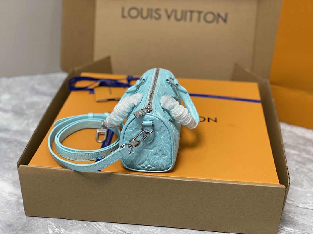 Louis Vuitton Nano Speedy 16 Monogram Empreinte Blue Louis Vuitton Nano Speedy 16 Monogram Empreinte Blue