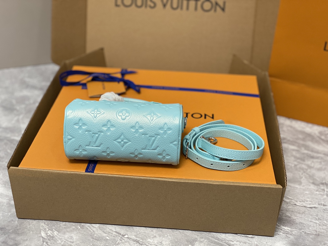 Louis Vuitton Nano Speedy 16 Monogram Empreinte Blue Louis Vuitton Nano Speedy 16 Monogram Empreinte Blue
