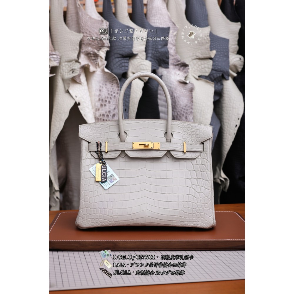 Hermès Birkin 30 White Epsom Palladium Hardware