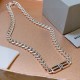 Balenciaga Silver Tone Chain Necklace